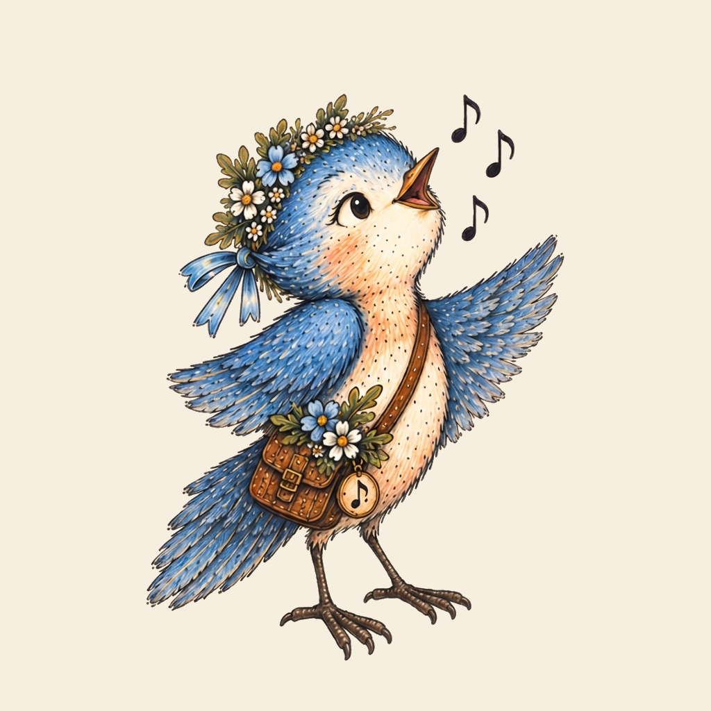 Portrait of Wren the Bluebird